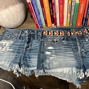 2 pairs of Abercrombie & fitch cutoff denim shorts